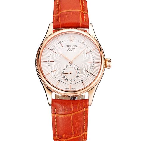 rolex cellini da donna oro bianco cinturino pelle marrone|Acquista Rolex cellini Orologi al Miglior Prezzo .